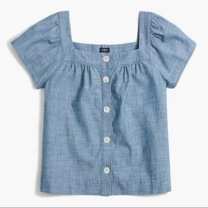 NWT! JCrew Chambray Square Neck Top